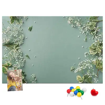 Delicate Flowers Printed Cork Memo Board