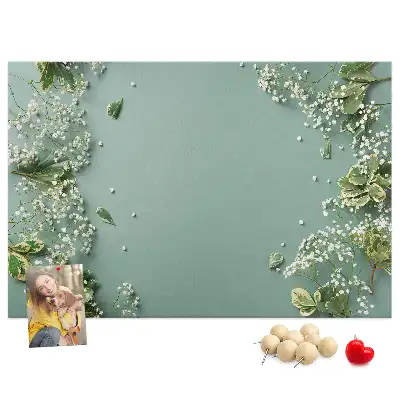 Delicate Flowers Printed Cork Memo Board