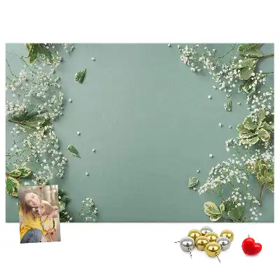 Delicate Flowers Printed Cork Memo Board