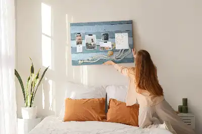 Striped seashell cork memo board