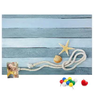 Striped seashell cork memo board