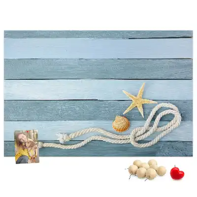 Striped seashell cork memo board