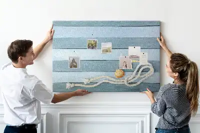 Striped seashell cork memo board