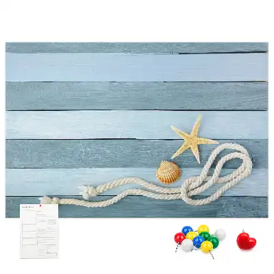 Striped seashell cork memo board