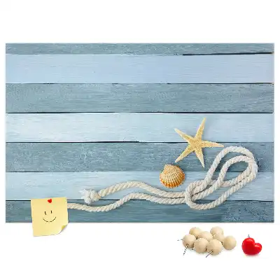 Striped seashell cork memo board