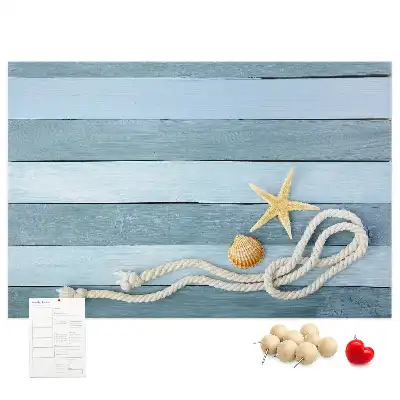 Striped seashell cork memo board