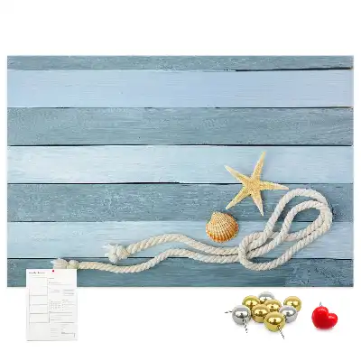 Striped seashell cork memo board