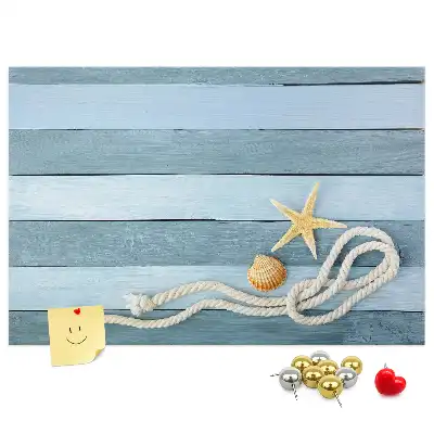 Striped seashell cork memo board