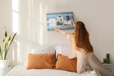 Striped seashell cork memo board