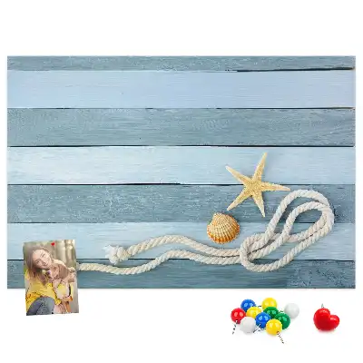 Striped seashell cork memo board