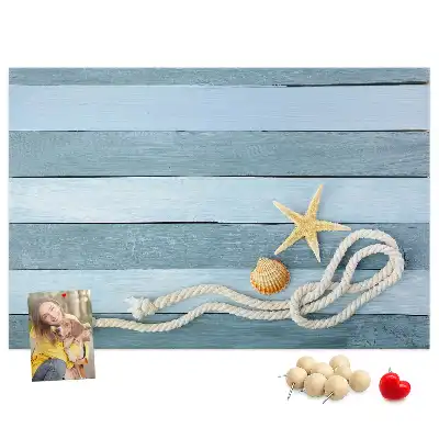 Striped seashell cork memo board