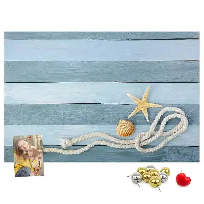 Striped seashell cork memo board