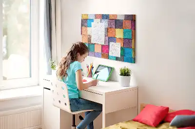 Cork memo board Wooden cubes