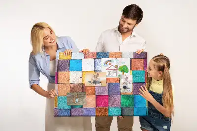 Cork Memo Board with Wooden Cubes