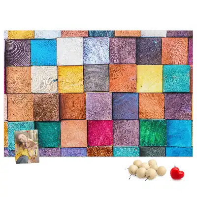 Cork memo board Wooden cubes