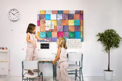 Cork Memo Board with Wooden Cubes