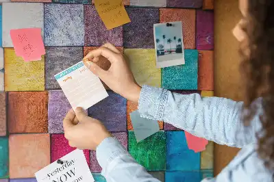 Cork Memo Board with Wooden Cubes