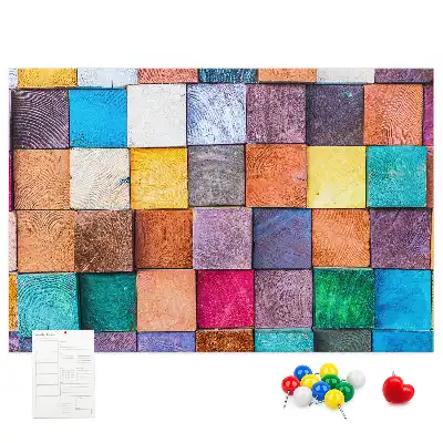 Cork Memo Board with Wooden Cubes