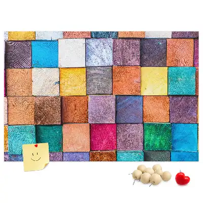 Cork memo board Wooden cubes