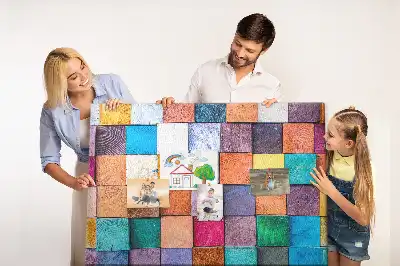 Cork Memo Board with Wooden Cubes