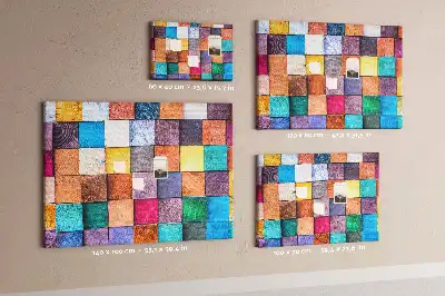 Cork Memo Board with Wooden Cubes