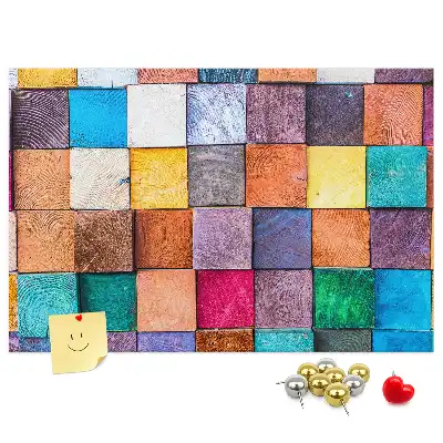 Cork Memo Board with Wooden Cubes