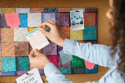 Cork Memo Board with Wooden Cubes