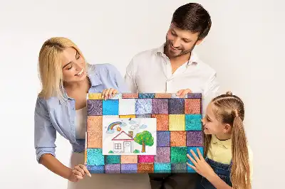 Cork Memo Board with Wooden Cubes