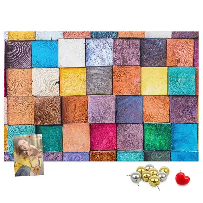 Cork memo board Wooden cubes
