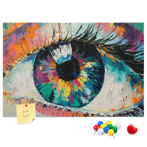 Human Eye Pupil Printed Cork Memo Board