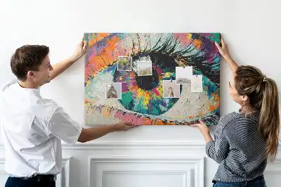 Human Eye Pupil Printed Cork Memo Board
