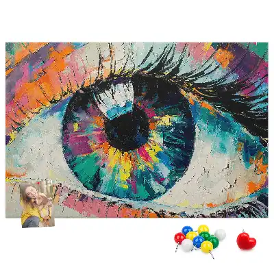 Printed Cork Memo Board Human eye pupil