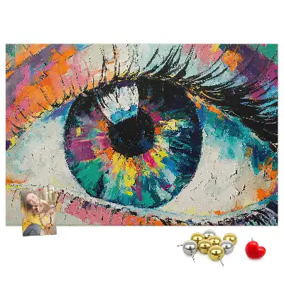 Printed Cork Memo Board Human eye pupil