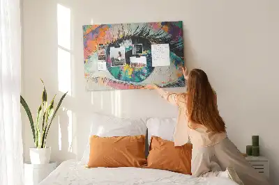 Human Eye Pupil Printed Cork Memo Board