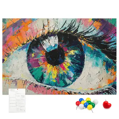 Printed Cork Memo Board Human eye pupil
