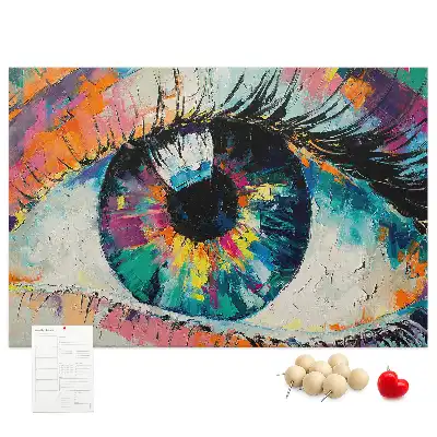 Printed Cork Memo Board Human eye pupil