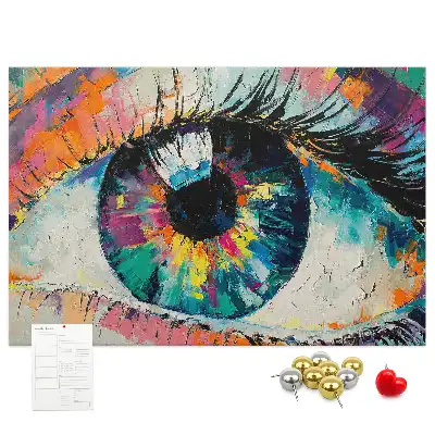 Printed Cork Memo Board Human eye pupil