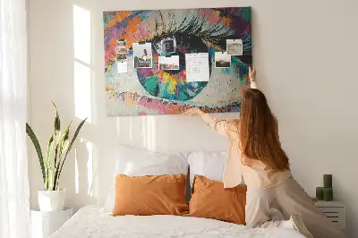 Human Eye Pupil Printed Cork Memo Board