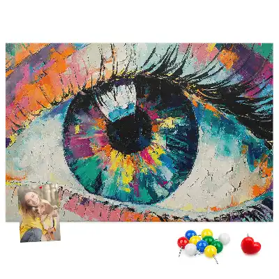 Printed Cork Memo Board Human eye pupil