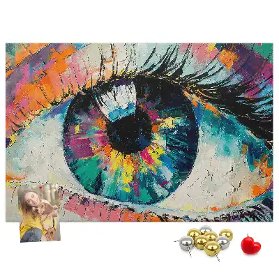 Printed Cork Memo Board Human eye pupil