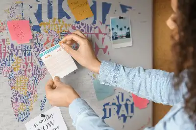 World Map Cork Memo Board