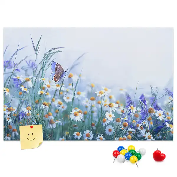 Printed Butterfly in the Meadow Cork Board