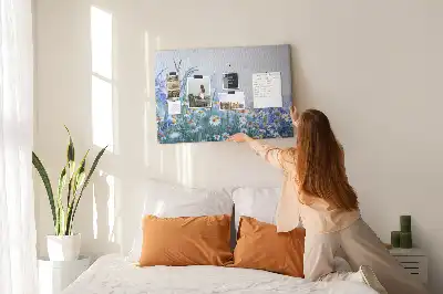 Printed Butterfly in the Meadow Cork Board