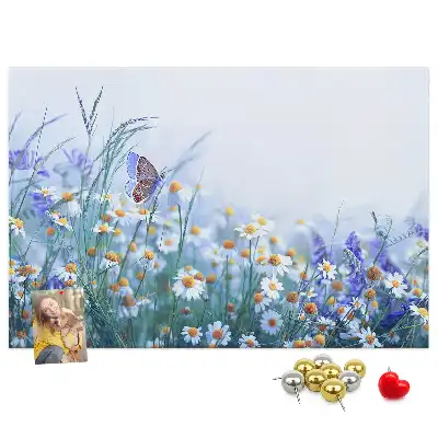 Printed Butterfly in the Meadow Cork Board