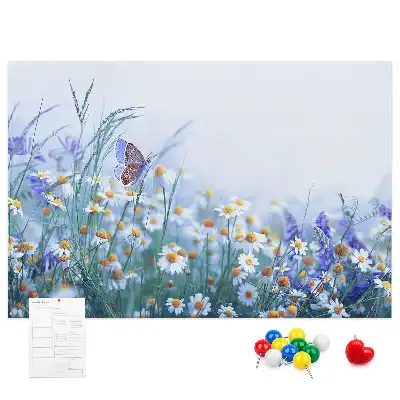 Printed Butterfly in the Meadow Cork Board