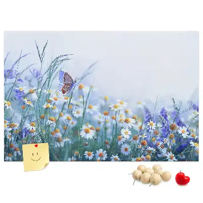 Printed Butterfly in the Meadow Cork Board
