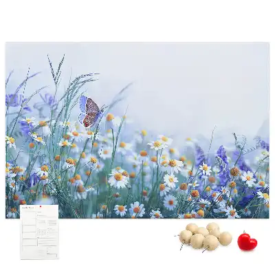 Printed Butterfly in the Meadow Cork Board