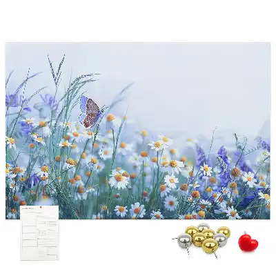 Printed Butterfly in the Meadow Cork Board
