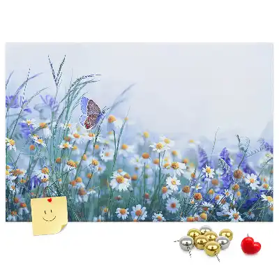 Printed Butterfly in the Meadow Cork Board