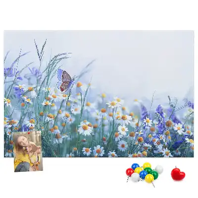 Printed Butterfly in the Meadow Cork Board